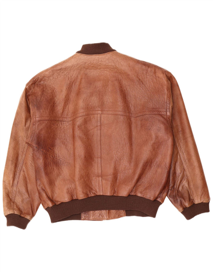 veste en cuir homme vintage UK 40 Grand Marron