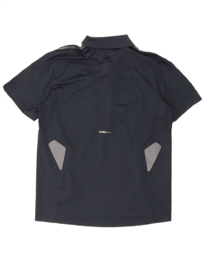 Adidas Mens Climacool Polo Shirt Small Navy Blue Colourblock Polyester