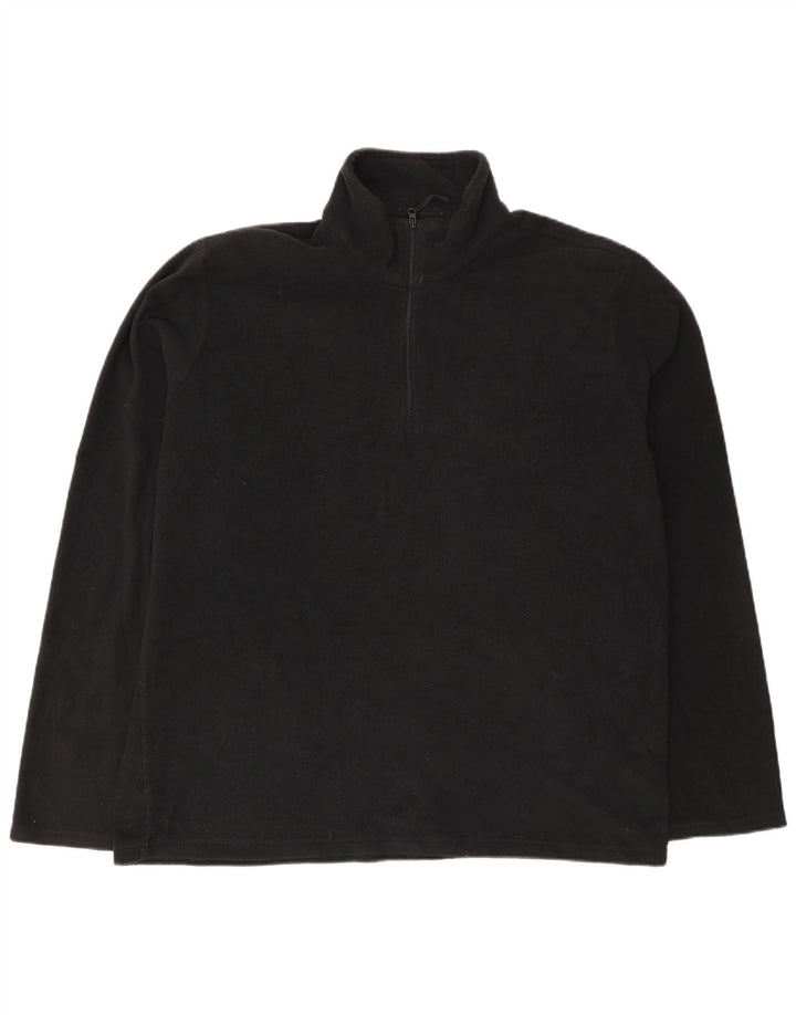 Mountain Warehouse Mens Zip Neck Fleece Jumper Large Black Polyester