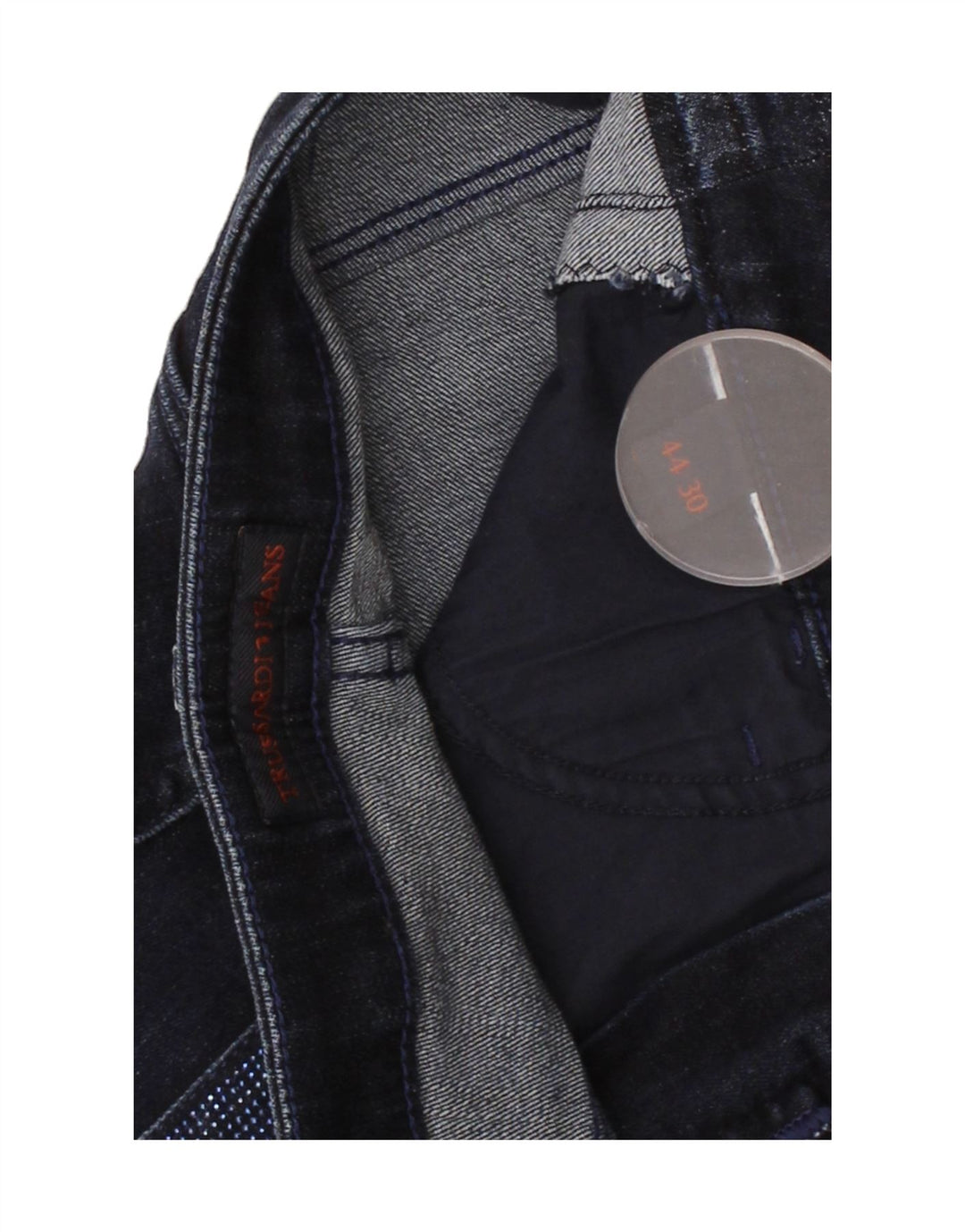 TRUSSARDI Womens Straight Jeans W30 L30 Navy Blue Vintage Trussardi and Second-Hand Trussardi from Messina Hembry 