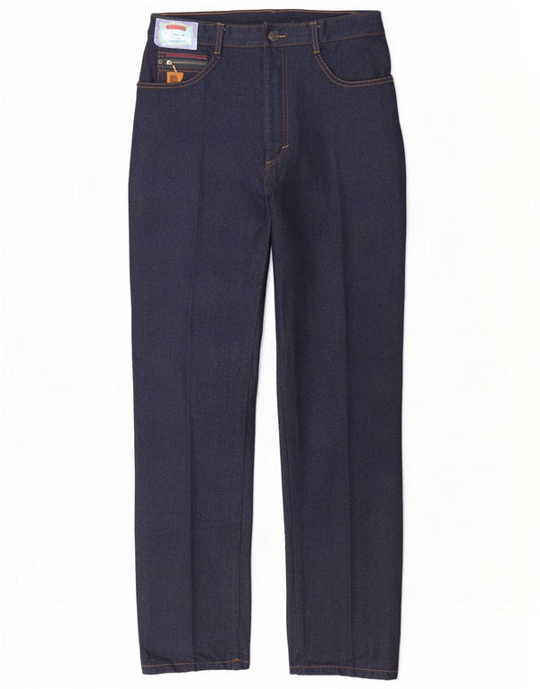 Pierre Balmain Mens Straight Jeans W34 L34 Azul Marinho Algodão