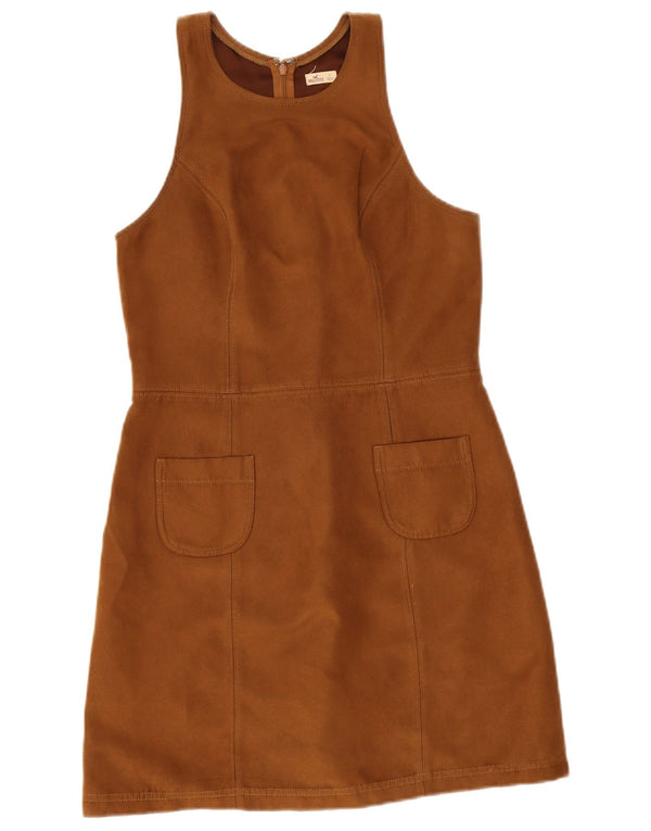 Abito tubino senza maniche Hollister da donna UK 10 piccolo poliestere marrone