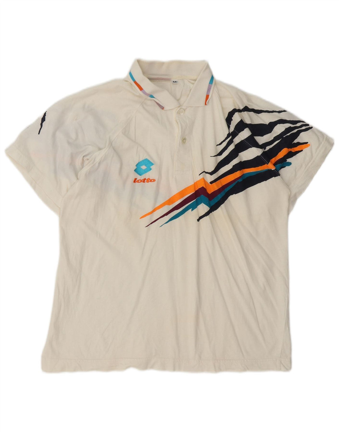 Lotto Herre grafisk poloshirt Medium hvid bomuld