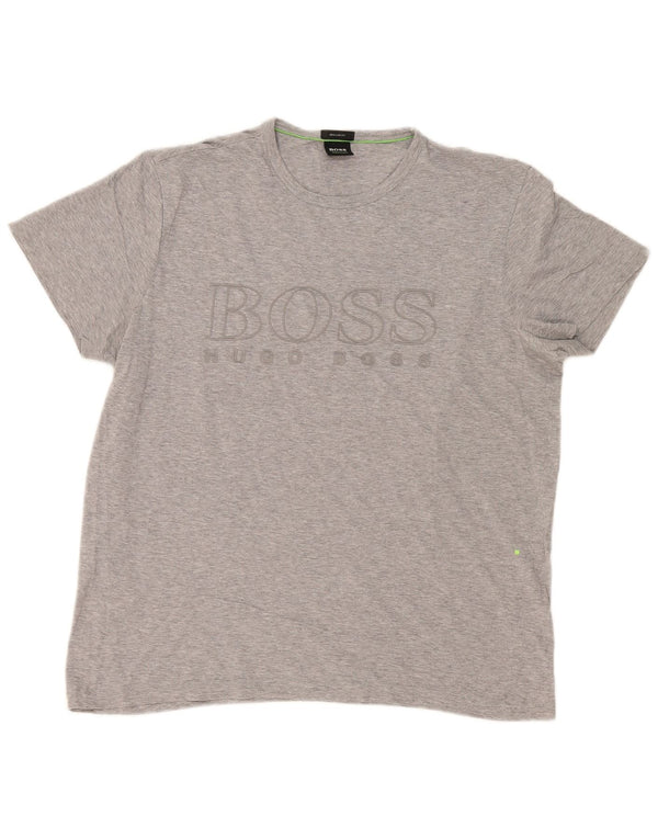 Hugo Boss Mens Regular Fit Graphic T-Shirt Top Large Grey Cotton