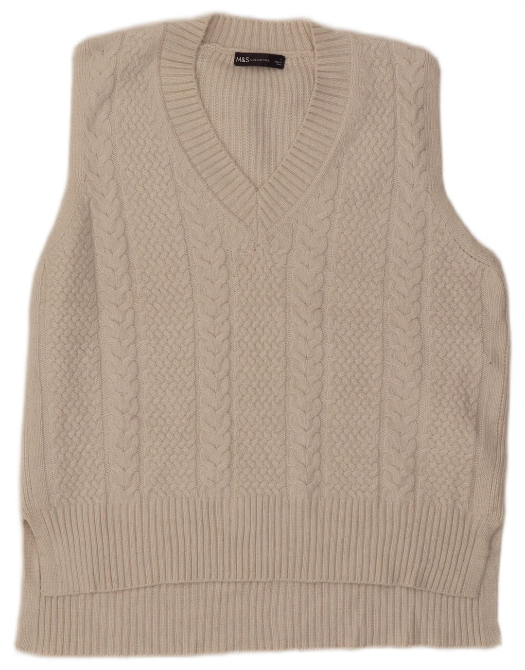 Marks & Spencer Dame Vest Tank Top UK 16 Large Off White Polyester