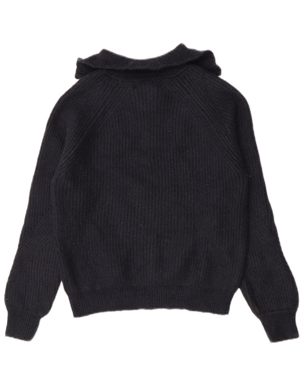 Marks & Spencer Pull à col zippé pour femme UK 10 Small Bleu marine