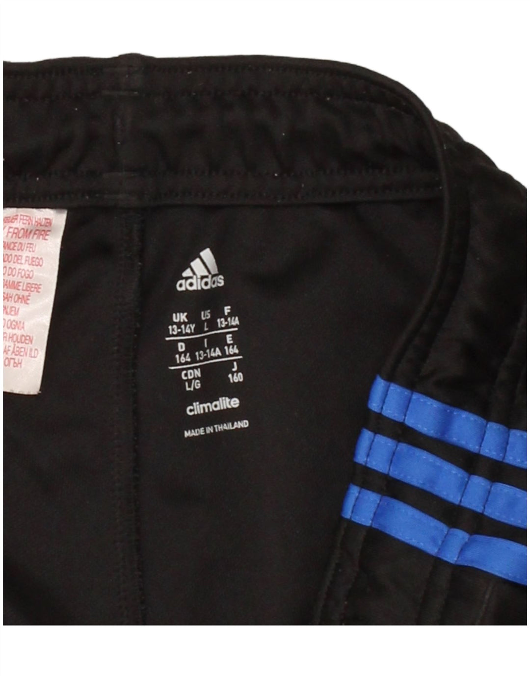 ADIDAS Boys Climalite Tracksuit Trousers 13-14 Years Black Polyester Vintage Adidas and Second-Hand Adidas from Messina Hembry 