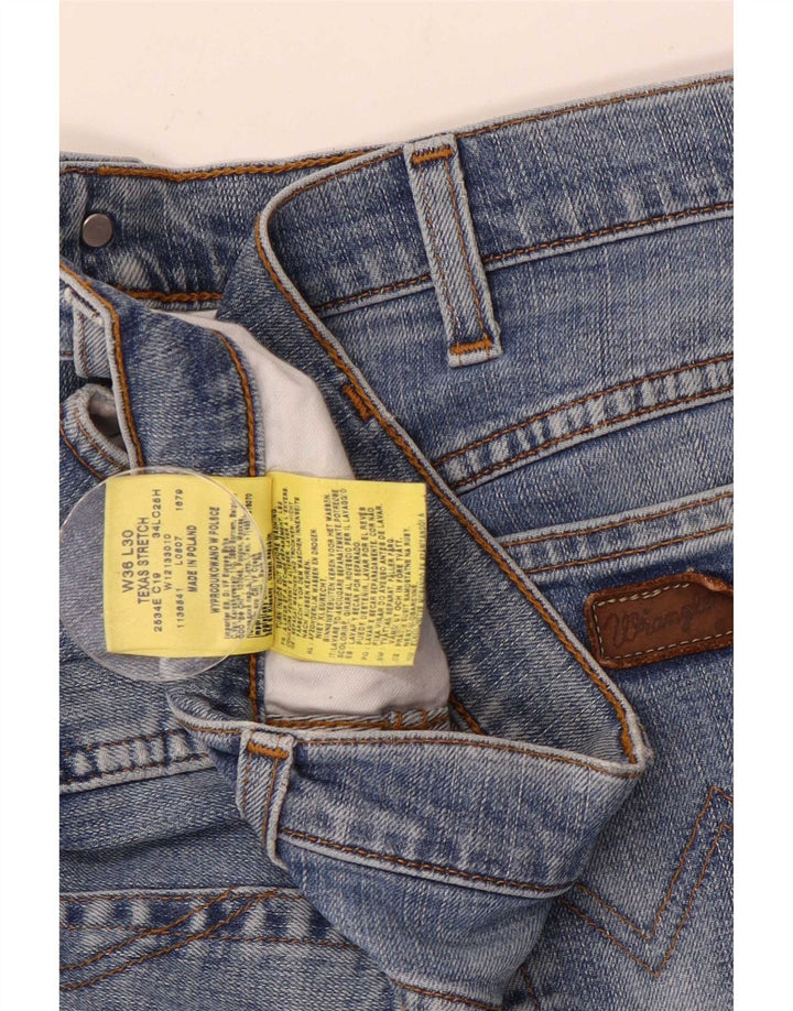 Wrangler Mens Texas Stretch Straight Jeans W36 L30 Blue Cotton
