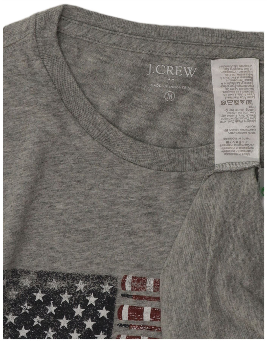 J. CREW Mens Graphic T-Shirt Top Medium Grey Cotton