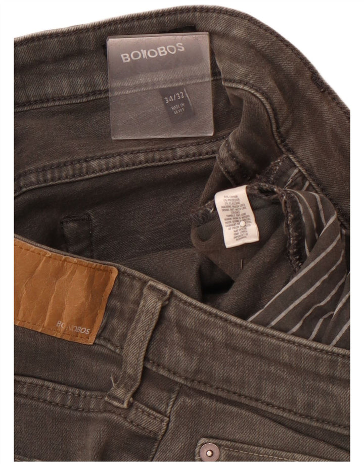 BONOBOS Mens Slim Jeans W34 L32  Grey Cotton