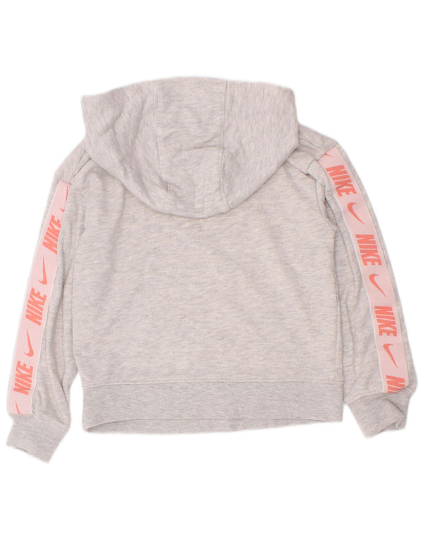 Nike Pull à capuche graphique pour fille 5-6 ans Gris Coton