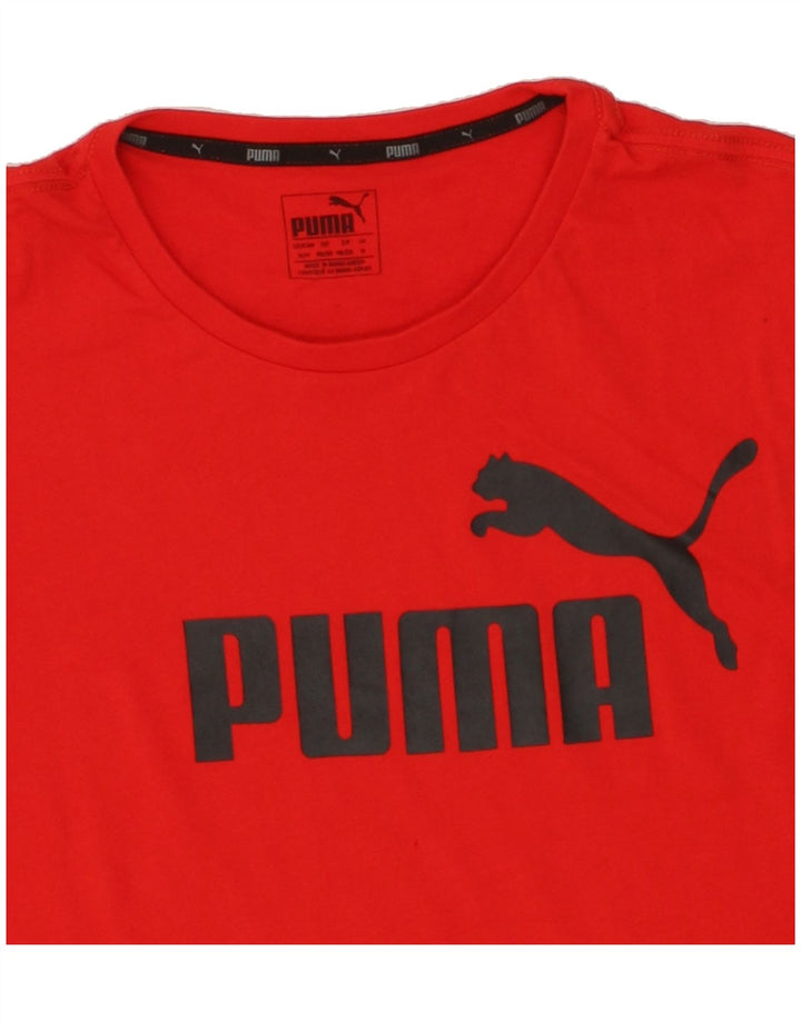 PUMA Mens Graphic T-Shirt Top Medium Red Cotton Vintage Puma and Second-Hand Puma from Messina Hembry 