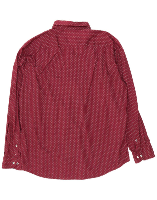 Męska koszula Tommy Hilfiger New York Fit 2XL, bordowa, bawełniana w cętki