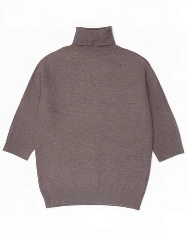 Zara Pull à manches 3/4 et col roulé pour femme UK 14 Large Gris