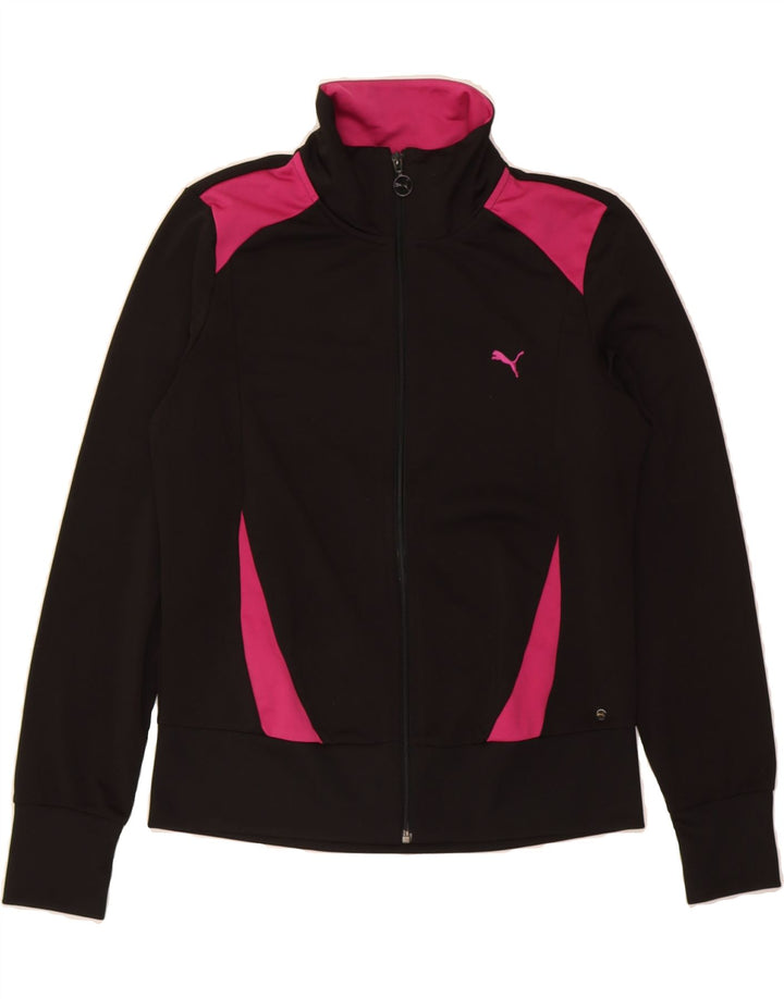 PUMA Womens Tracksuit Top Jacket UK 16 Large  Black Colourblock Polyester Vintage Puma and Second-Hand Puma from Messina Hembry 