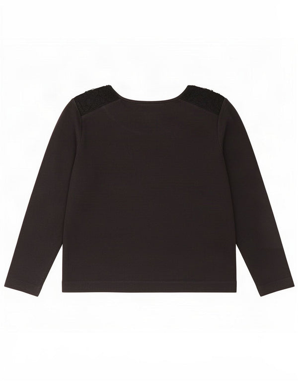 Massimo Dutti Top da donna manica lunga UK 14 Medium Nero