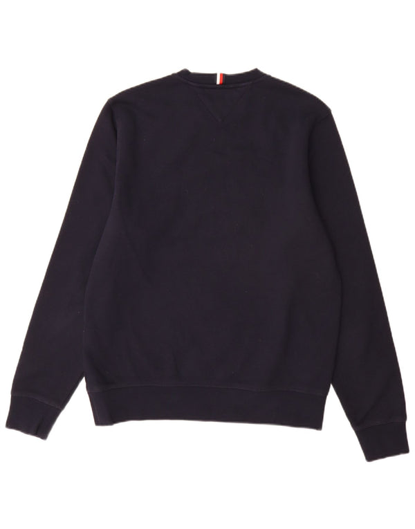 Tommy Hilfiger Mens Graphic Sweatshirt Jumper Small Navy Blue Cotton