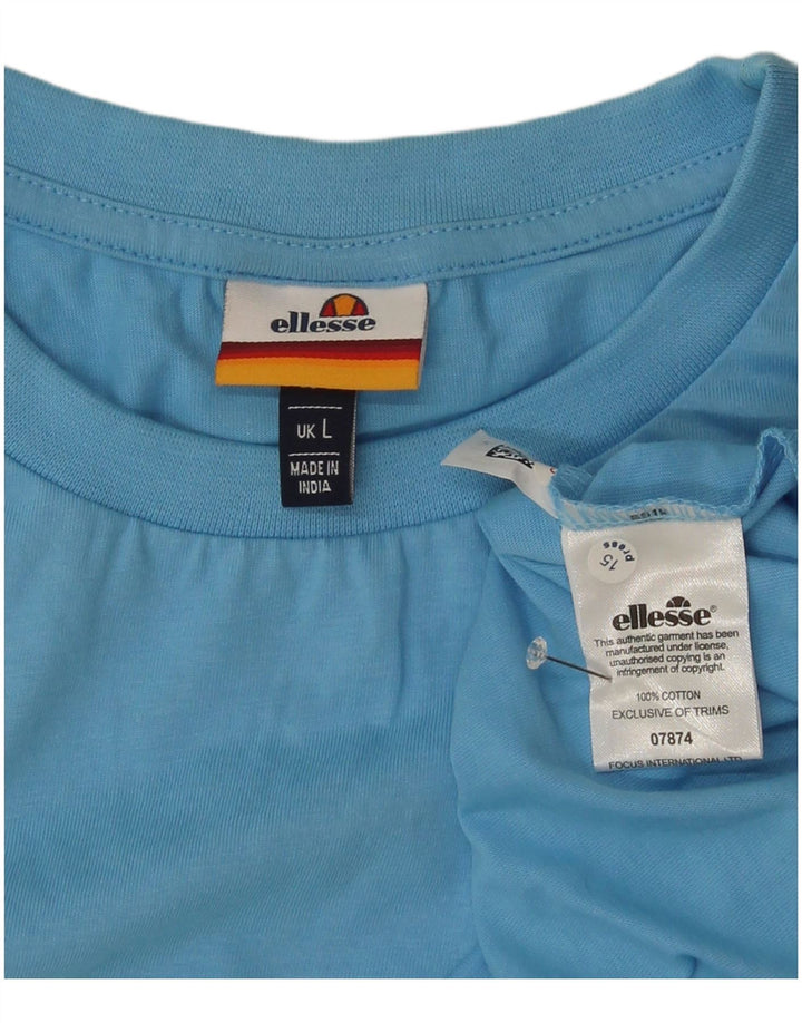 Ellesse Herre Grafisk T-Shirt Top Stor Blå Bomuld
