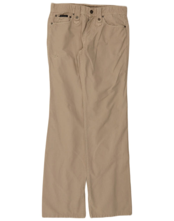 Dolce & Gabbana Mens Straight Casual Trousers W32 L34 Beige Cotton