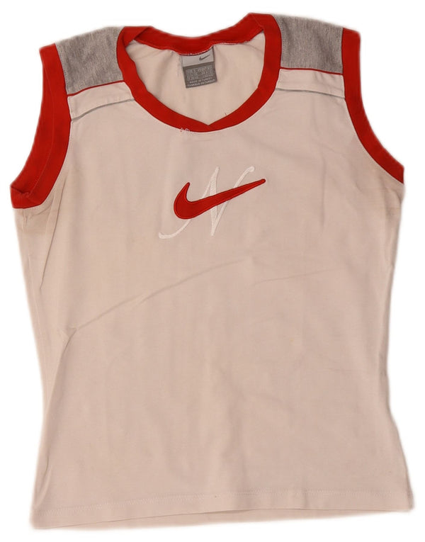 Nike Womens Graphic Vest Top UK 8/10 Small White Colourblock