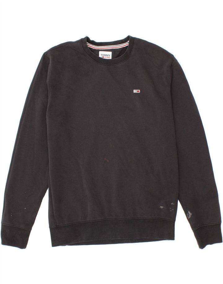 TOMMY HILFIGER Mens Sweatshirt Jumper Medium Black Cotton Vintage Tommy Hilfiger and Second-Hand Tommy Hilfiger from Messina Hembry 