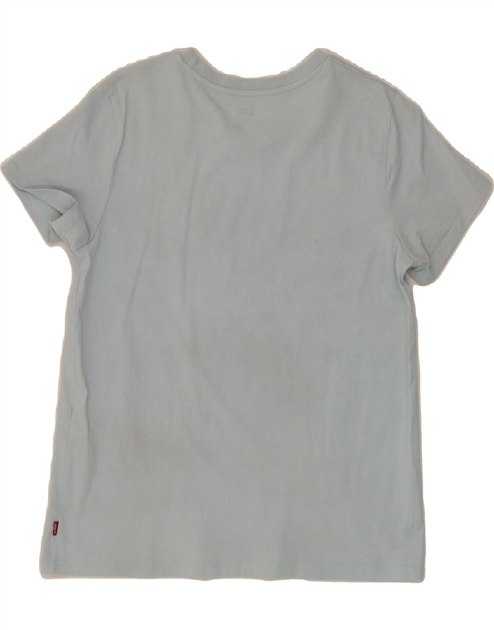 LEVI'S Womens Graphic T-Shirt Top UK 12 Medium Blue Cotton Vintage Levi's and Second-Hand Levi's from Messina Hembry 