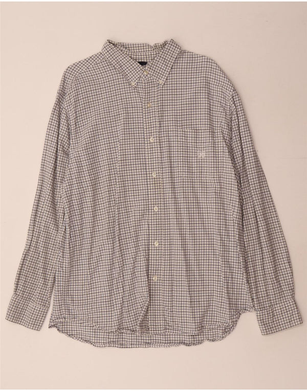 Camicia da uomo Chaps XL in cotone a quadri bianchi