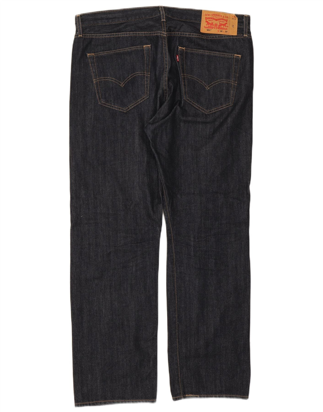Levi's Mens 501 Straight Jeans W36 L30 Navy Blue Cotton