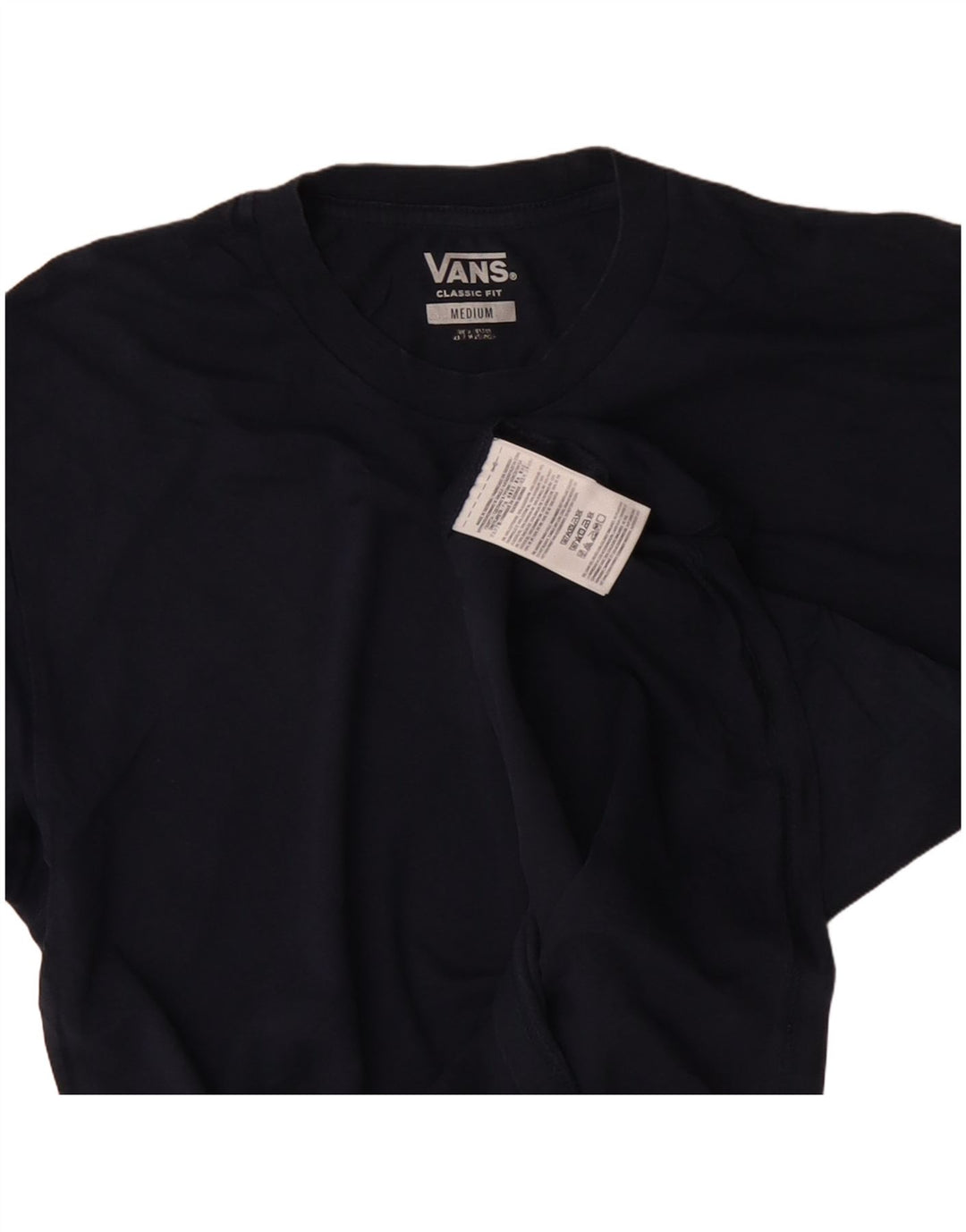 VANS Mens Classic Fit T-Shirt Top Medium Navy Blue Cotton