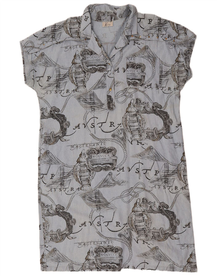 Romy Womens Graphic Shift Dress IT 54 3XL Blue