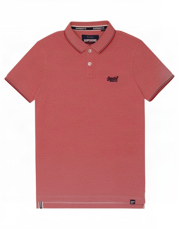 Superdry Polo Homme Rose Moyen Coton