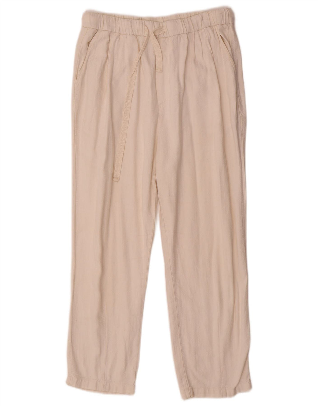 Zara Womens Pegged Cropped Trousers Small W26 L23 Beige