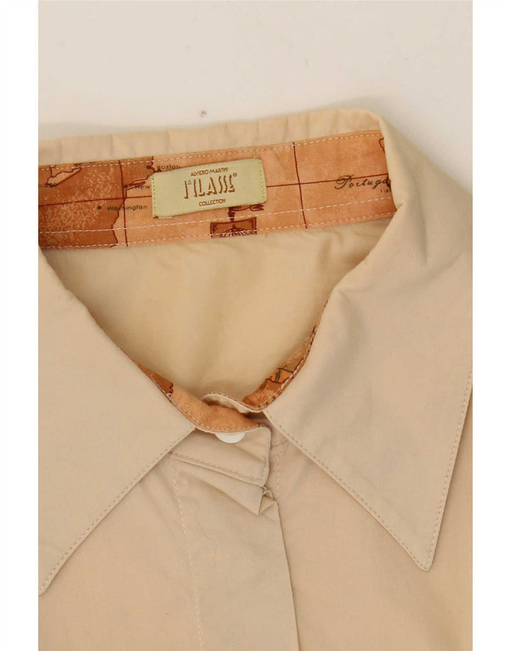 ALVIERO MARTINI Womens Shirt UK 16 Large Beige Cotton