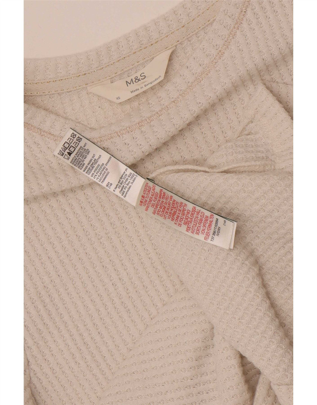 Marks & Spencer Damen Bluse Top UK 6 XS Weiße Viskose