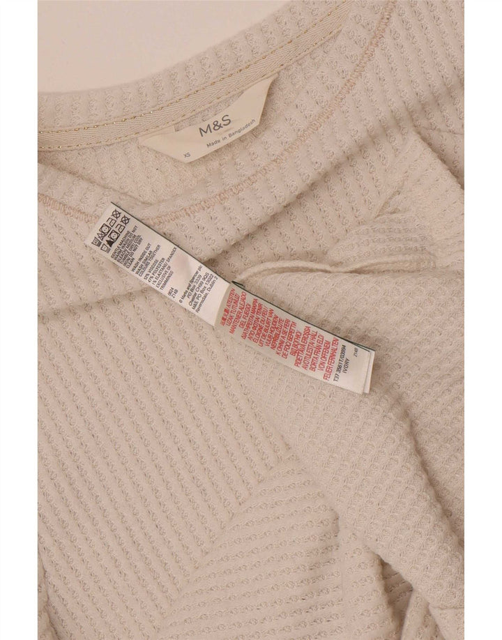 Marks & Spencer Damen Bluse Top UK 6 XS Weiße Viskose