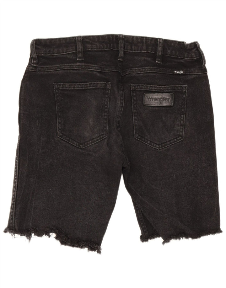 Wrangler Dames Distressed Denim Shorts W30 Medium Black Bomuld
