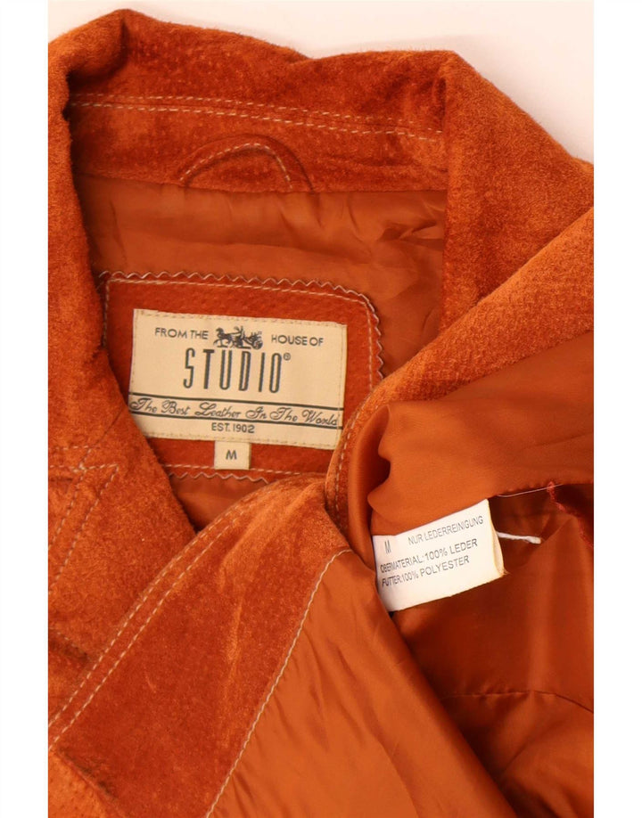 Studio Womens Suede Jacket UK 14 Medium Brown Leather