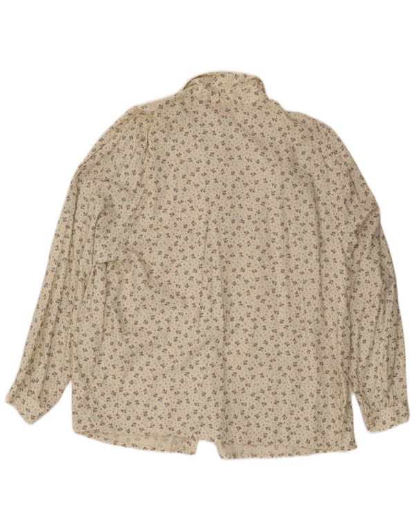Vintage Damen Shirt IT 54 3XL Off White Floral