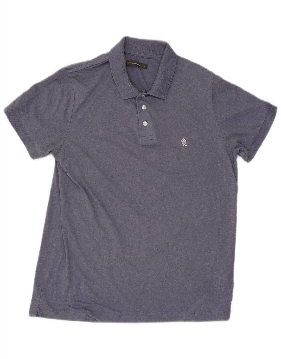 French Connection Mens Polo Shirt Large Blue Cotton