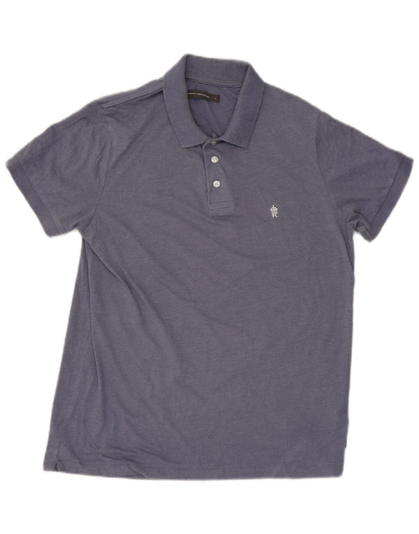 French Connection Mens Polo Shirt Large Blue Cotton