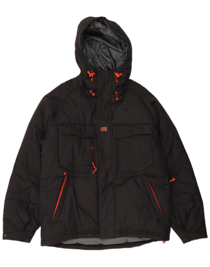 HELLY HANSEN Wattierte Herrenjacke mit Kapuze, UK 38, Mittelschwarzes Nylon