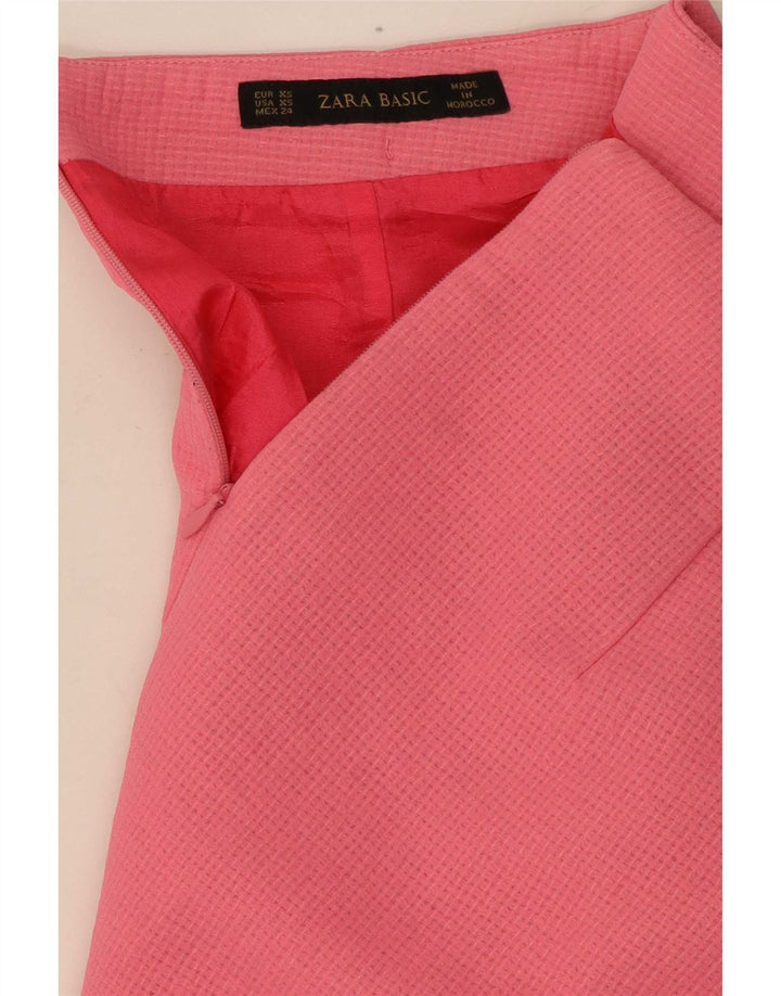 Zara Mujer Mini Falda XS W24 Rosa Poliéster