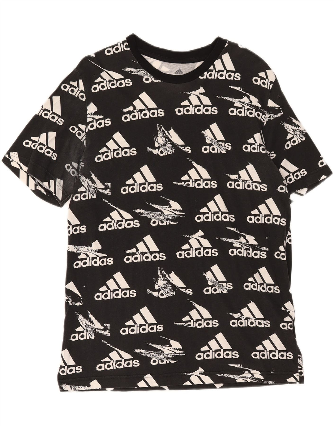 ADIDAS Mens Graphic T-Shirt Top Medium Black Cotton