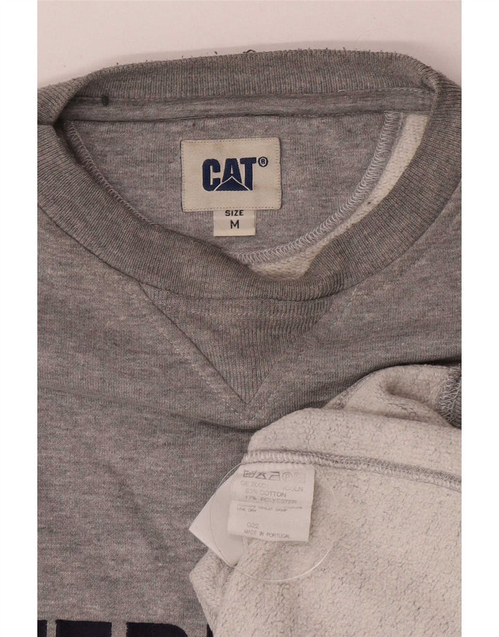 CAT Herre Grafisk Loose Fit Sweatshirt Jumper Medium Grå Bomuld