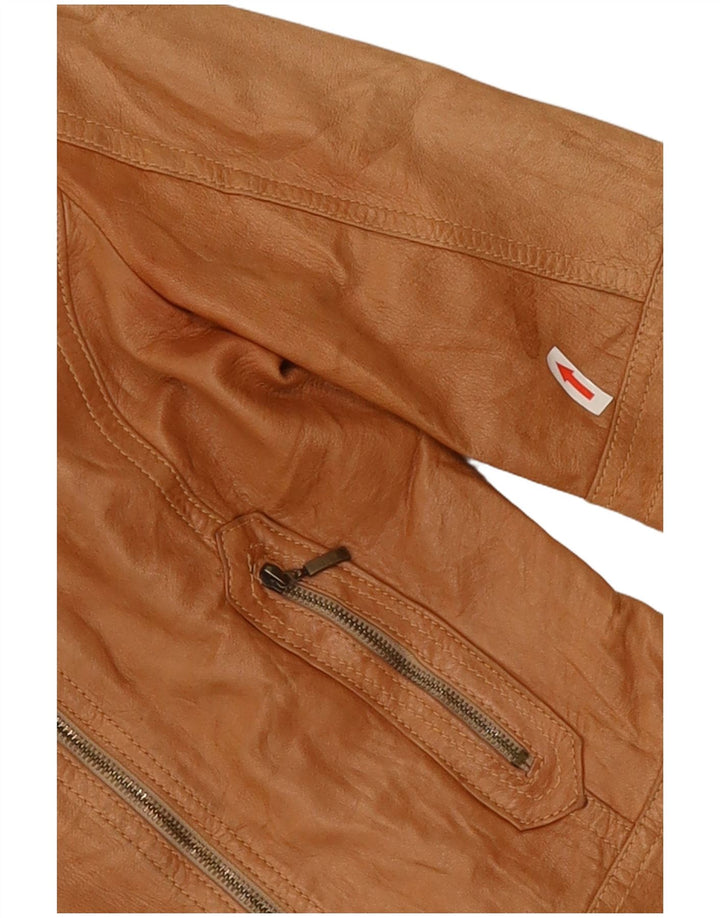 XETRA Biker-jakke i læder til kvinder UK 8 Small Beige
