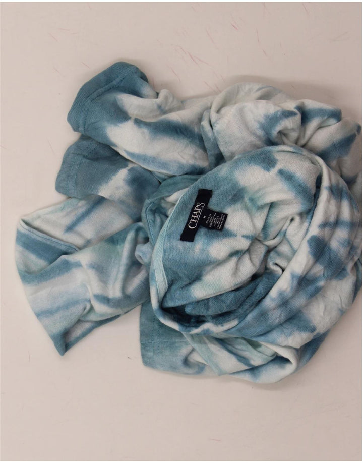 CHAPS Womens Oversized Sweatshirt Jumper UK 14 Medium Blue Tie Dye Cotton Vintage Chaps and Second-Hand Chaps from Messina Hembry 