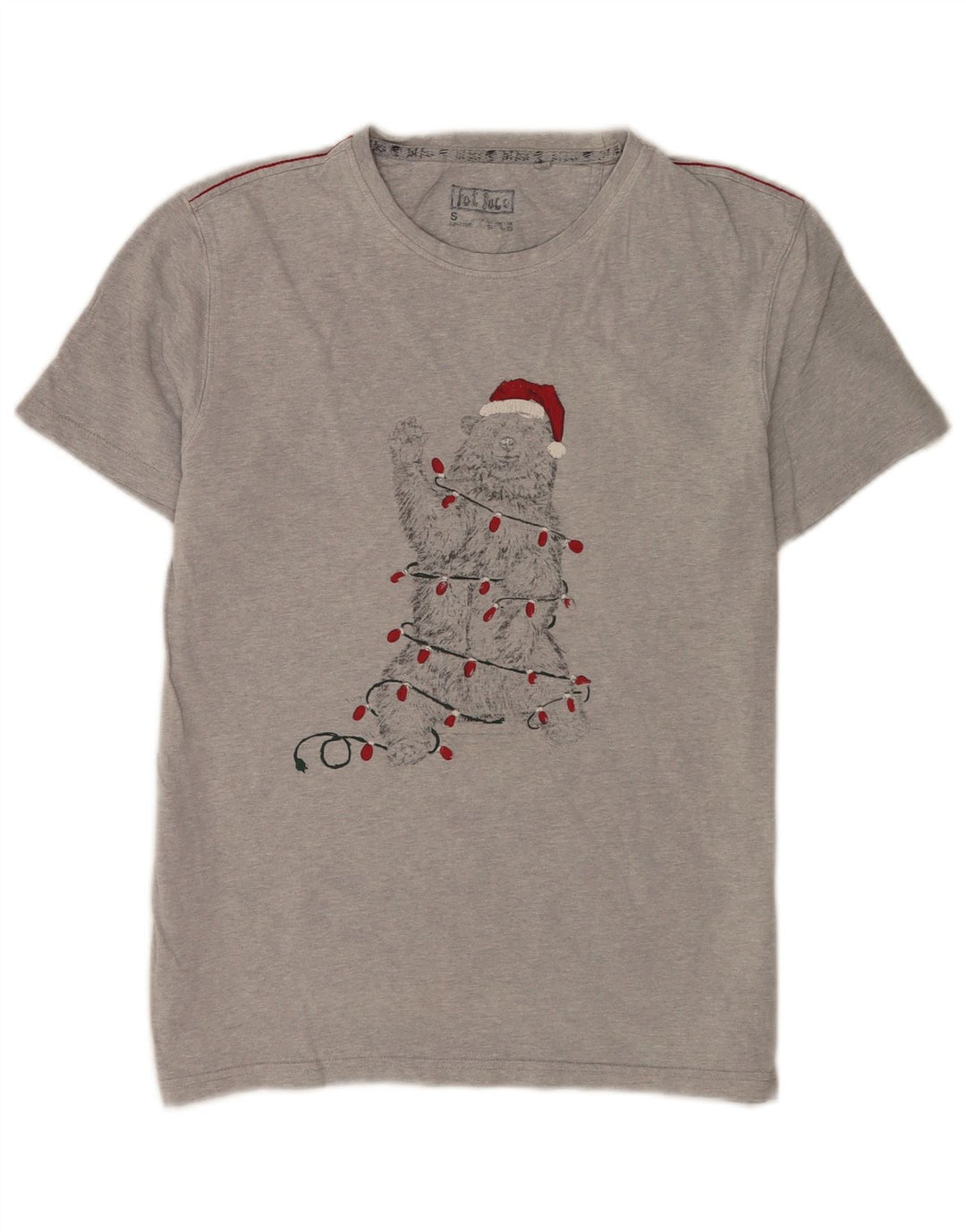 Fat Face Mens Graphic T-Shirt Top Small Grey Flecked Cotton