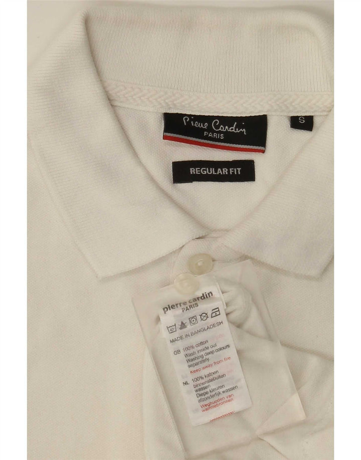 Pierre Cardin Mens Regular Fit Polo Shirt Small White Cotton