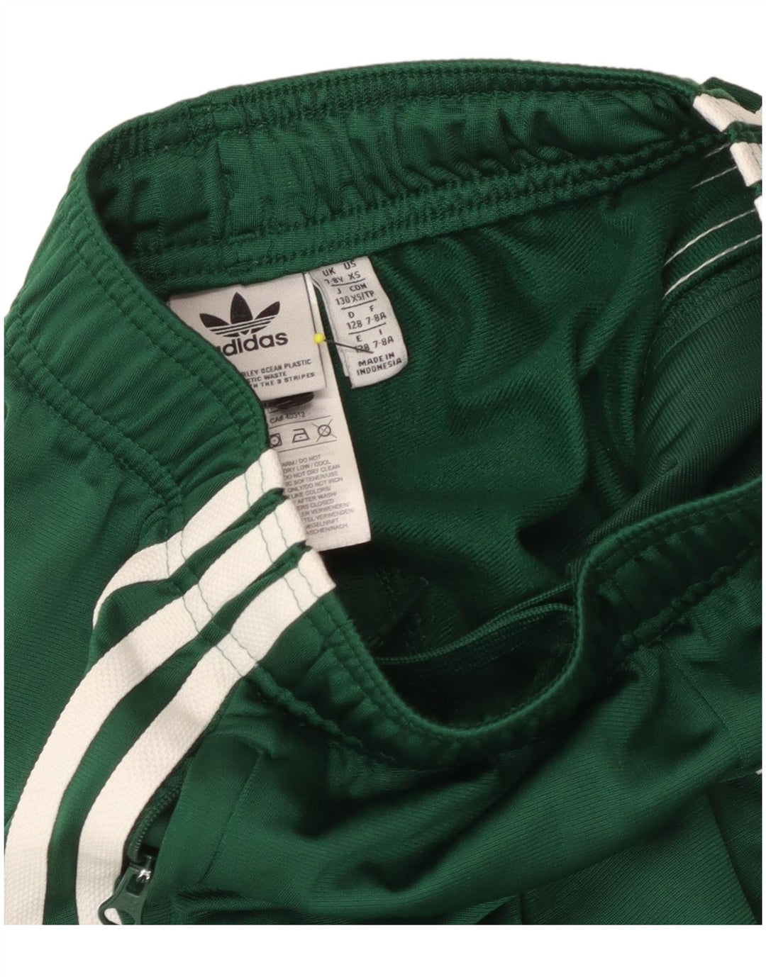 Adidas Boys Tracksuit Trousers Joggers 7-8 Years  Green Polyester