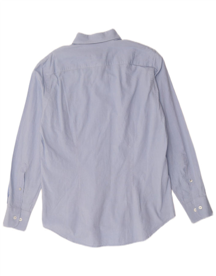 FRED PERRY Mens Slim Fit Shirt Medium Blue Cotton
